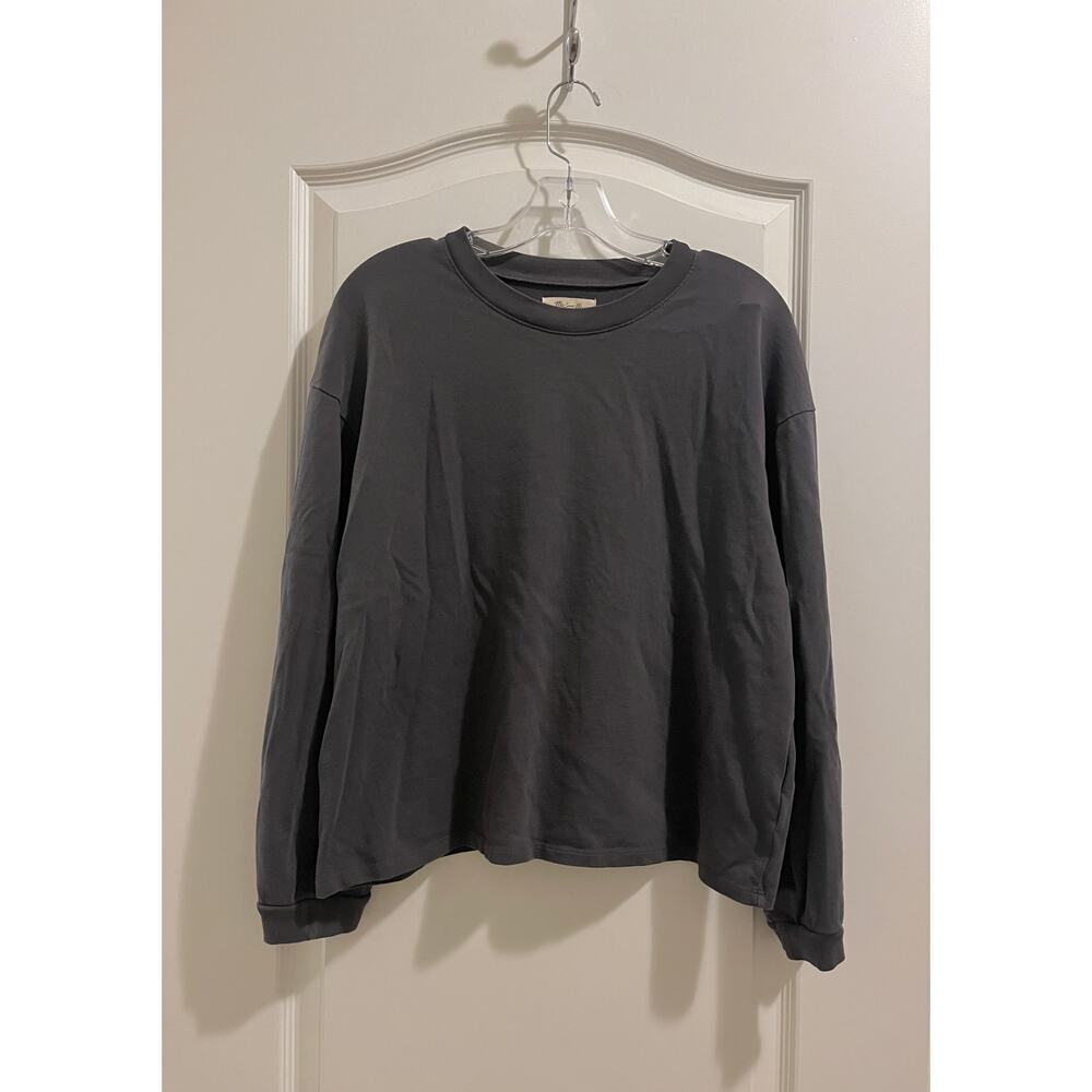 Madewell Charcoal Crewneck Long-Sleeve Top - Picture 3 of 9